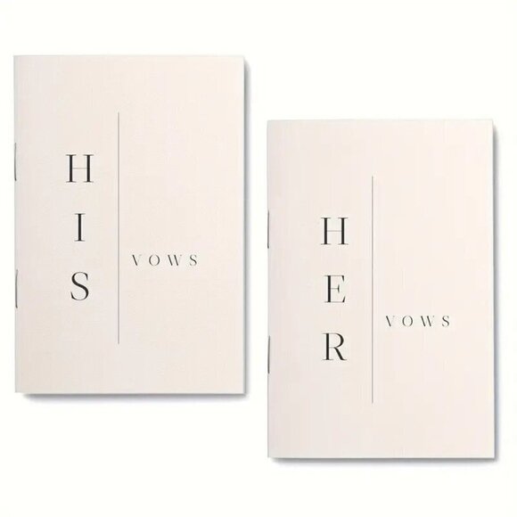 Wedding Vow Books His & Hers Bride & Wedding Notebook Gift 2pcs 5,5" X 3.9" - Picture 5 of 5